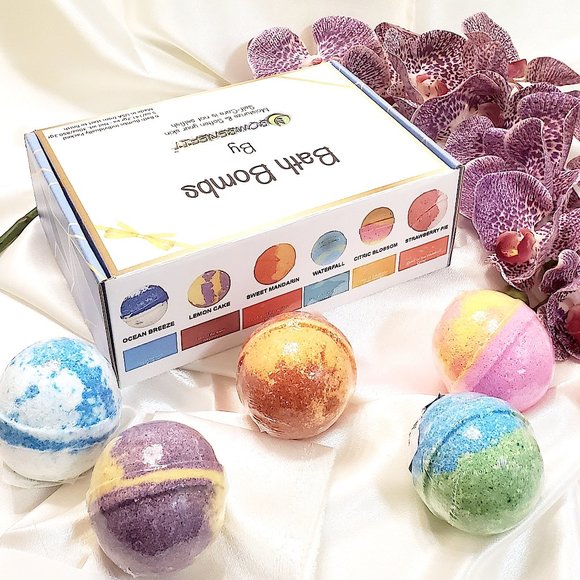 Bath Bombs 6 Assorted Set Essential Oils Epson Salts 5oz each Natural -100 % USA - Picture 3 of 5